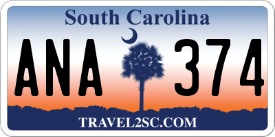 SC license plate ANA374