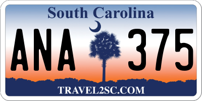 SC license plate ANA375