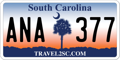 SC license plate ANA377