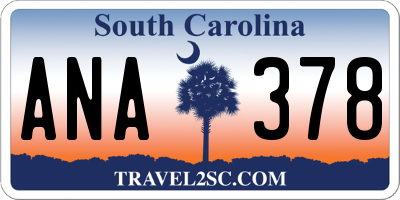SC license plate ANA378
