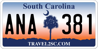 SC license plate ANA381