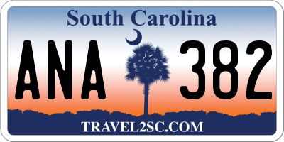 SC license plate ANA382