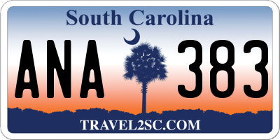 SC license plate ANA383
