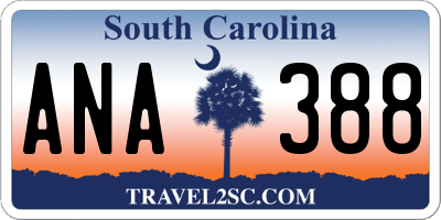 SC license plate ANA388