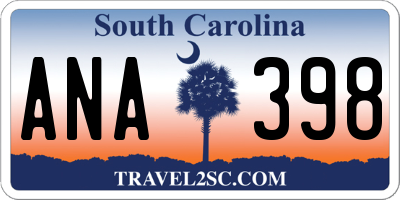SC license plate ANA398