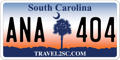 SC license plate ANA404