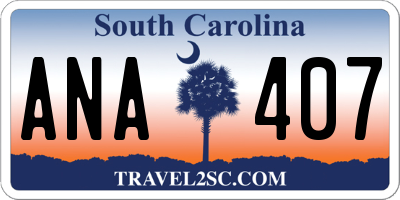 SC license plate ANA407
