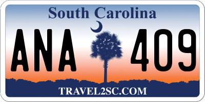 SC license plate ANA409