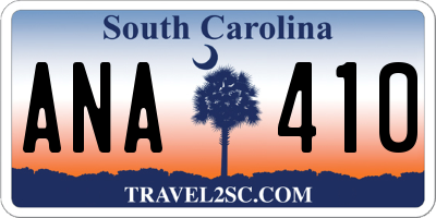 SC license plate ANA410