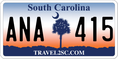 SC license plate ANA415