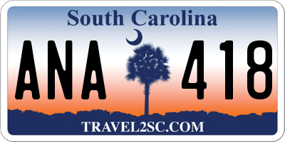 SC license plate ANA418