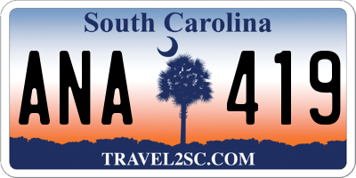 SC license plate ANA419