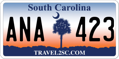 SC license plate ANA423
