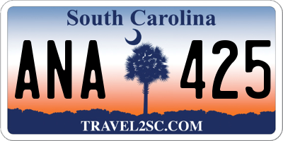 SC license plate ANA425