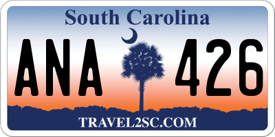 SC license plate ANA426