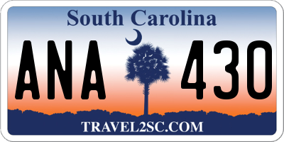 SC license plate ANA430