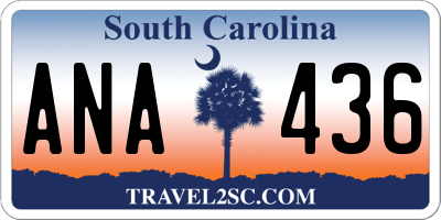 SC license plate ANA436