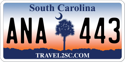 SC license plate ANA443