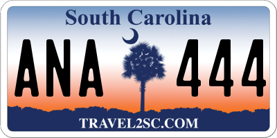 SC license plate ANA444