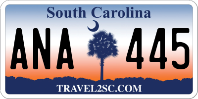 SC license plate ANA445