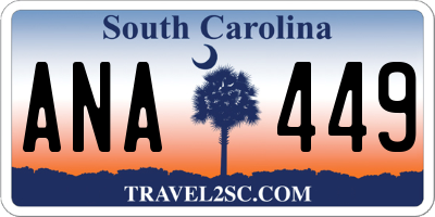 SC license plate ANA449