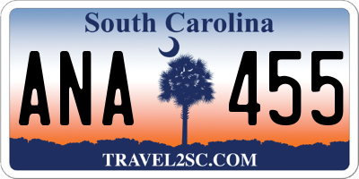 SC license plate ANA455