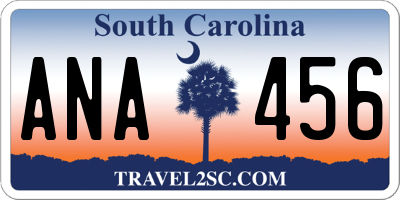 SC license plate ANA456
