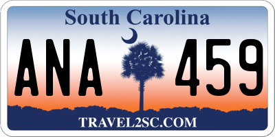 SC license plate ANA459