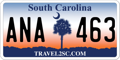 SC license plate ANA463