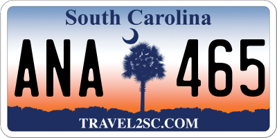 SC license plate ANA465