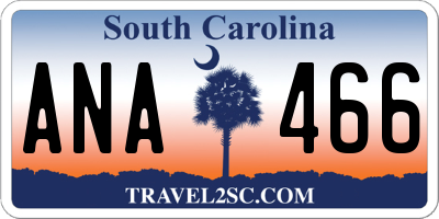 SC license plate ANA466