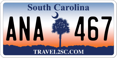 SC license plate ANA467