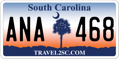 SC license plate ANA468