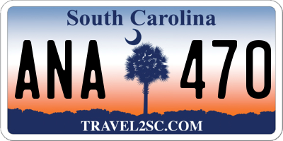 SC license plate ANA470