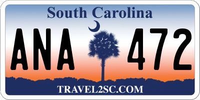 SC license plate ANA472
