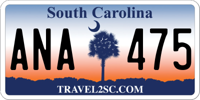 SC license plate ANA475