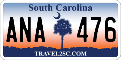 SC license plate ANA476