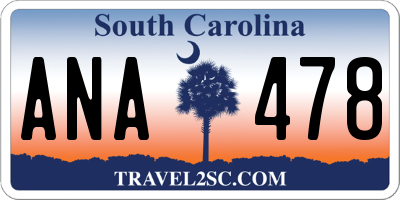 SC license plate ANA478