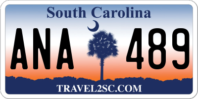 SC license plate ANA489