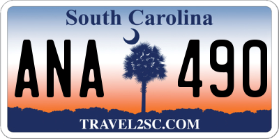 SC license plate ANA490