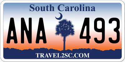 SC license plate ANA493
