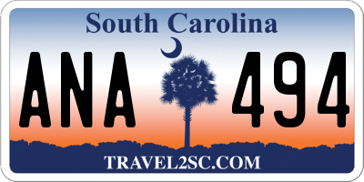 SC license plate ANA494