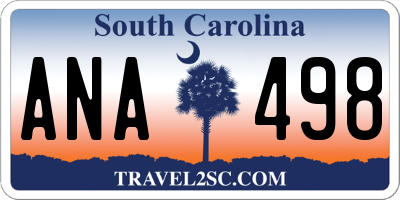 SC license plate ANA498