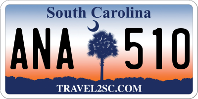SC license plate ANA510