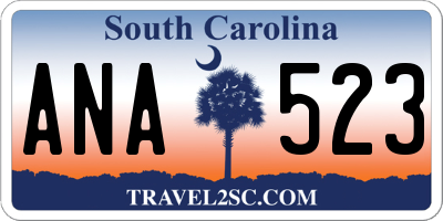 SC license plate ANA523