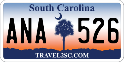 SC license plate ANA526