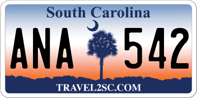 SC license plate ANA542