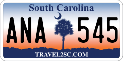 SC license plate ANA545
