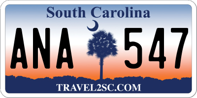 SC license plate ANA547