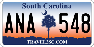 SC license plate ANA548